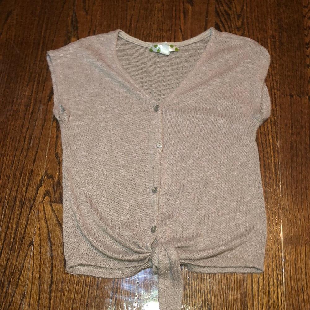 Cute Knitted Tie-Up Tee